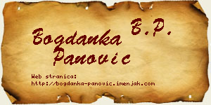 Bogdanka Panović vizit kartica